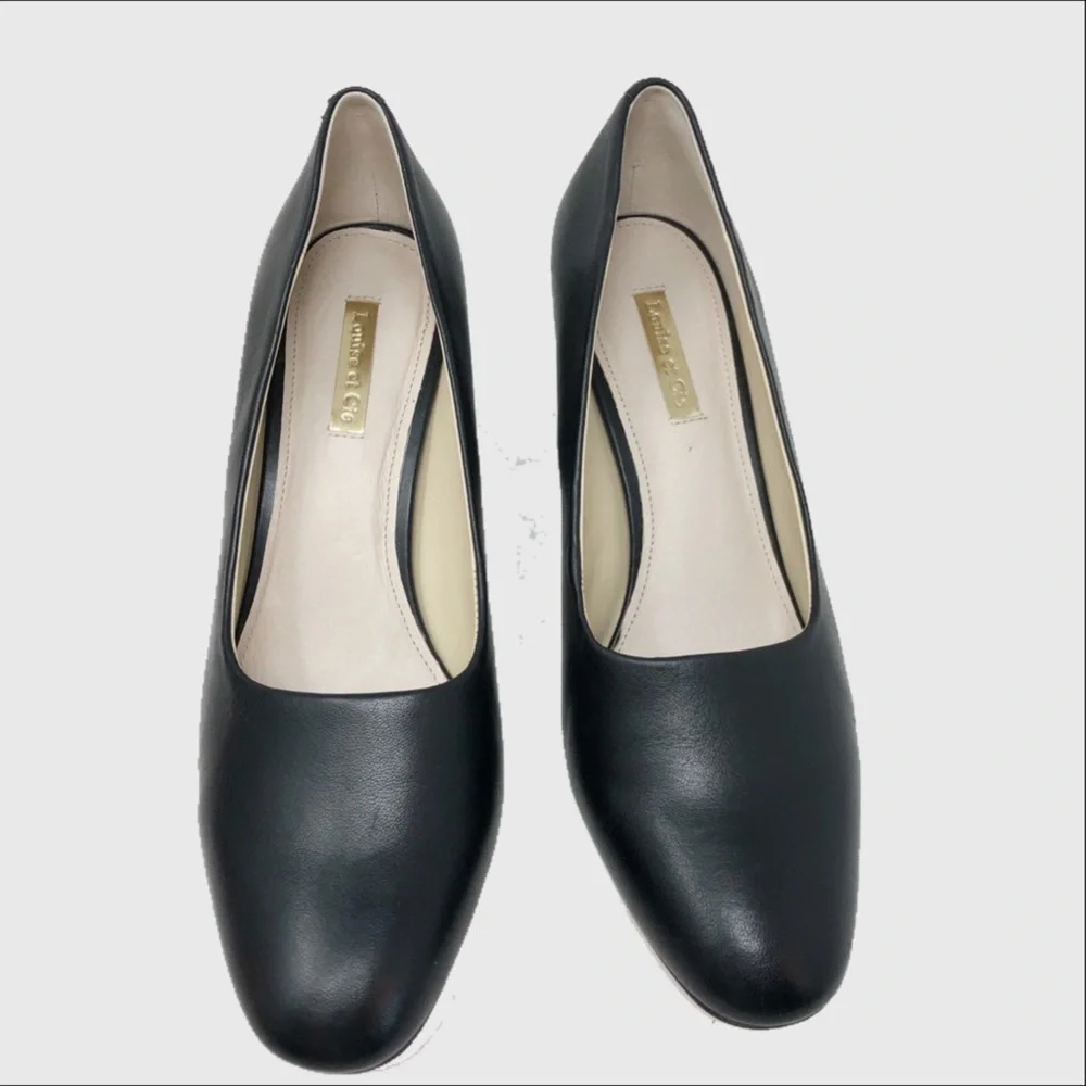 Louise Et Cie Jianna stacked heel leather pumps - Picture 1 of 6